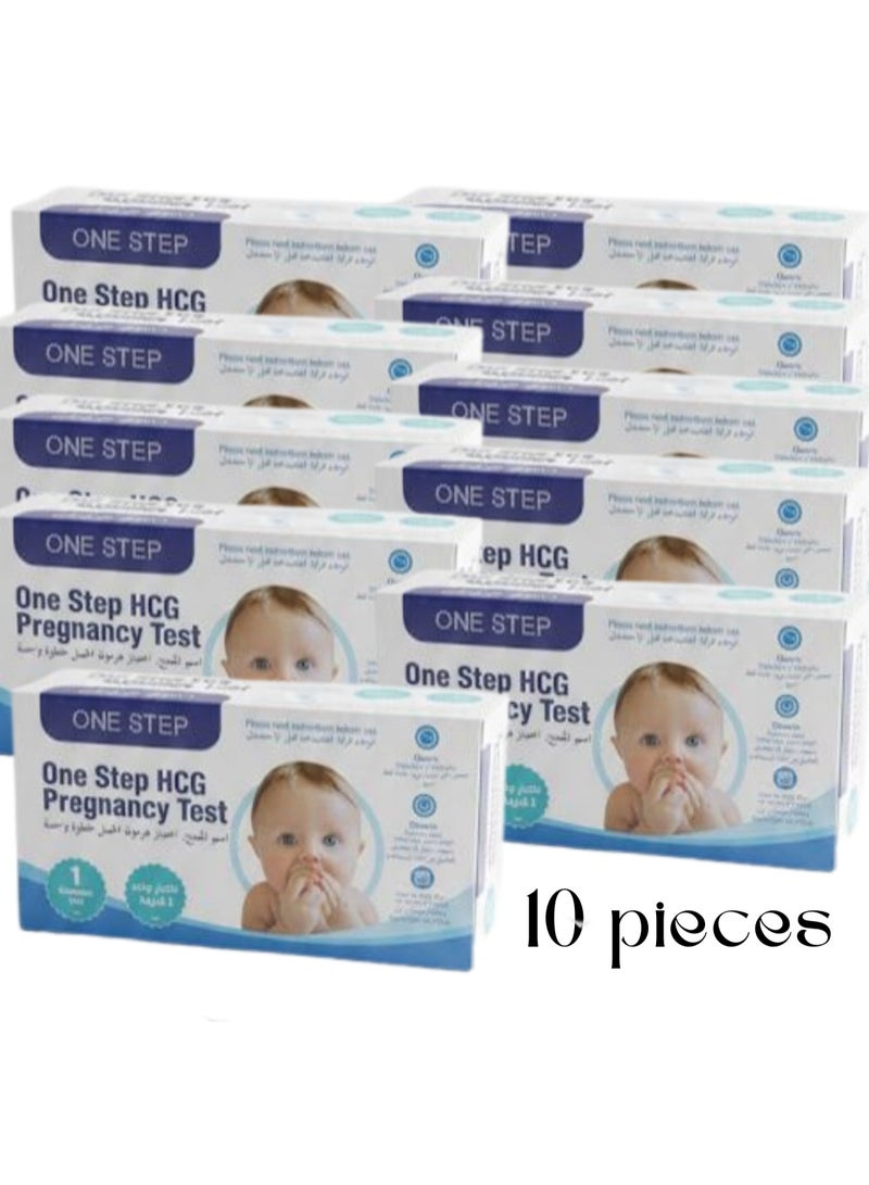 One Step  Pregnancy Test Strips, Early Home Test , for Women Home Testing Pack of 10 Test Cassettes - Image 1
